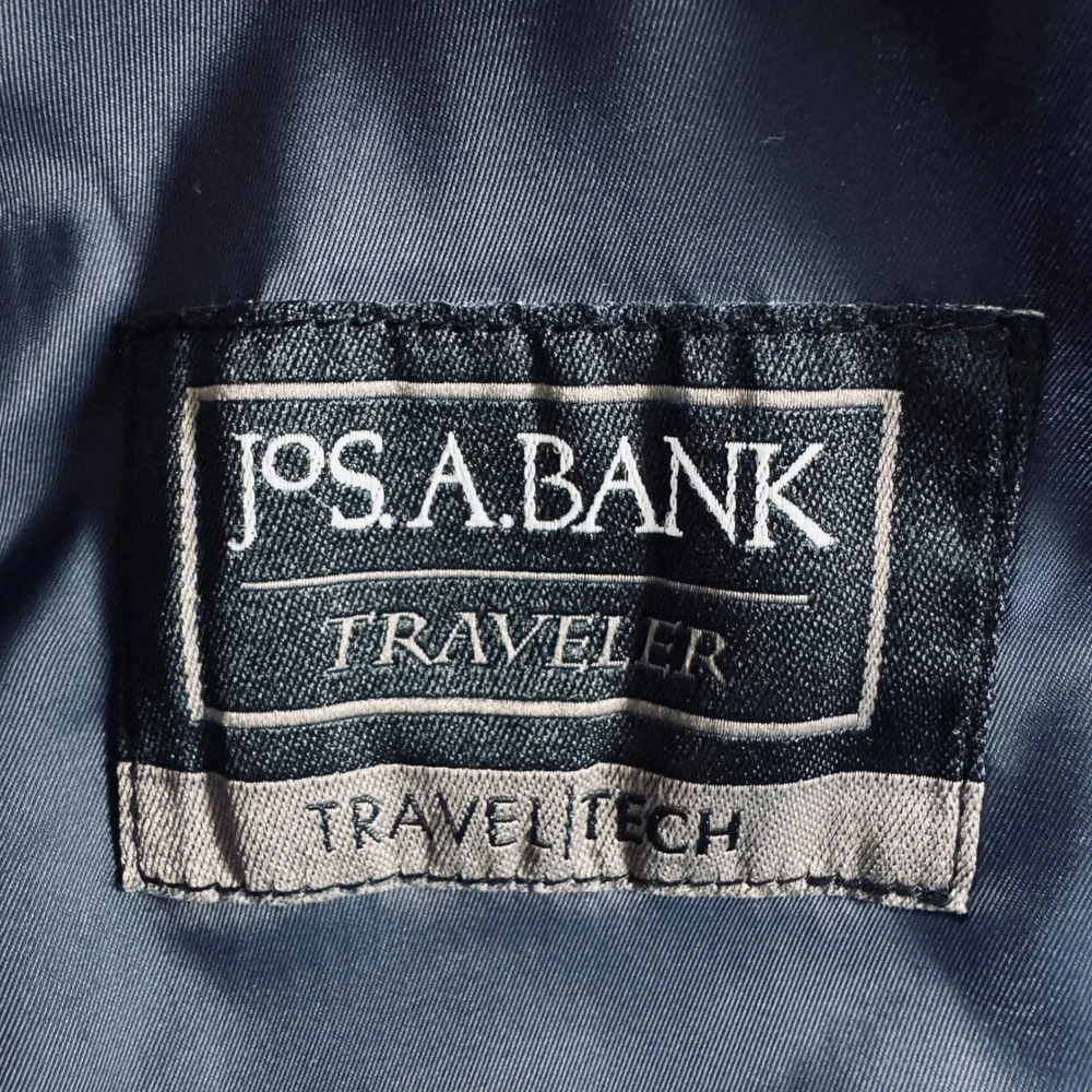 Jos A Bank Traveler Travel Tech Suit 46R Blue Slim Fit Wool Blend Pants 38x28